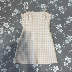 Aritzia Wilfred Classic Mini Dress in Pink Check Sz 2